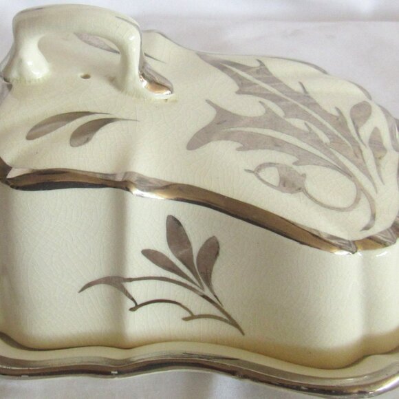 Vintage Sandland Ware Silver Lustre Covered Cheese Dish, Circa 1940's,   B780 - Picture 4 of 10